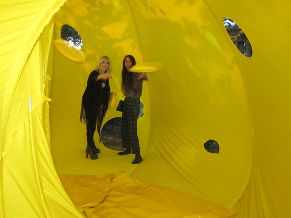 Me with Tim Koh in Carsten Höller's Ball and Frisbee House, New York